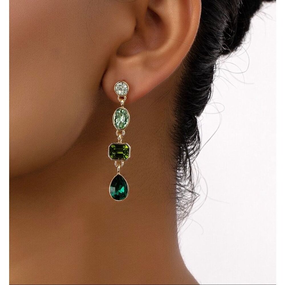 Green Drop Earrings